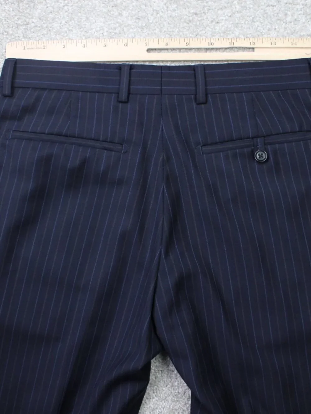 Banana Republic Pants Mens 30x32 Blue Pinstripe Modern Fit Wool Flat Front Lined